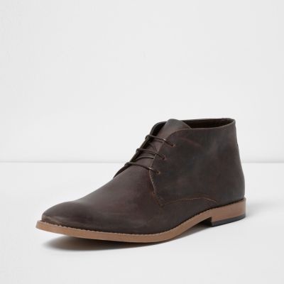 Dark brown leather Chukka boots